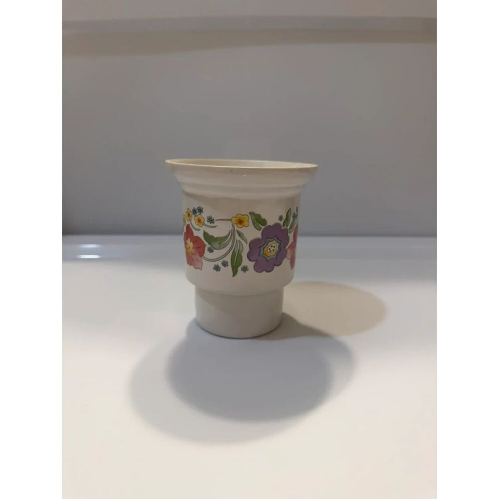 Vintage Gailstyn-Sutton Towle Ceramic Floral Crock Retro Pedestal Vase